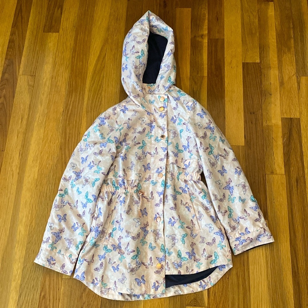 Rokka & Rolla Girls Pink Butterfly Printed Jacket Size M